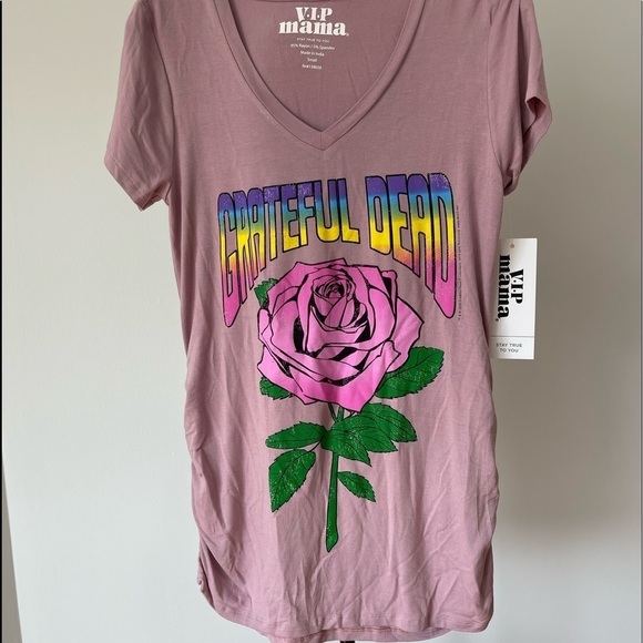 V.I.P Mama maternity Grateful Dead  shirt in a size small with ruching on sides - Picture 2 of 16